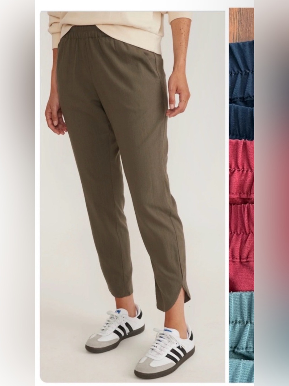 Marine Layer Olive Green Cropped Pull-On Ankle Allison Pants